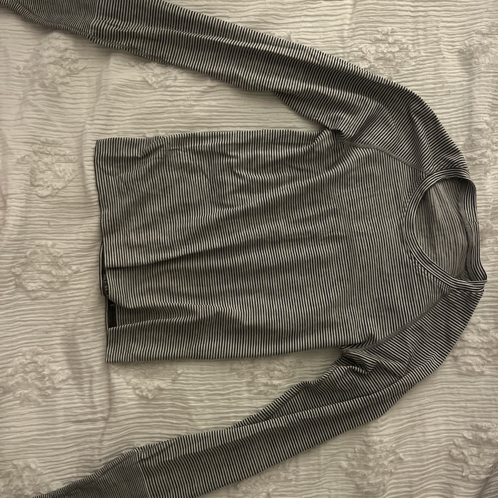 Lululemon Athletica Black and White Striped Top